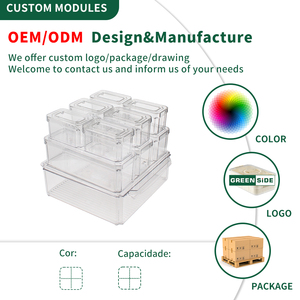 GREEN SIDE Hochwertige Frischhaltekühlschrank-<span class=keywords><strong>Organizer</strong></span> Stapelbare Aufbewahrung boxen aus PET-Material Sichere Logo-Technik Küchen gebrauch - Product Image 4