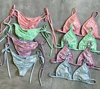 Nouveau Maillot de Bain Luxe Femme 2024, Ensemble Bikini Micro String, Service Personnalisé, Vente Flash, Bikini en Satin