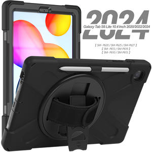 Étui pour tablette robuste Armure robuste pour Samsung <span class=keywords><strong>Galaxy</strong></span> <span class=keywords><strong>Tab</strong></span> <span class=keywords><strong>S6</strong></span> <span class=keywords><strong>Lite</strong></span> 10.4 P613/P619/ P620 avec porte-stylo Dragonne - Product Image 4