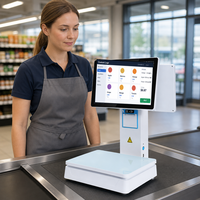 Caisse enregistreuse, terminal de point de vente, reconnaissance IA, écran tactile double 15,6 pouces, écran client 14,1 pouces, processeur Intel I3, système d'exploitation Windows