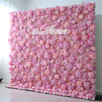 Schwebende große Buchsbaum-Hortensien-Kunstblumen für Hintergrundbilder, große Foto-Chiara-Blumen, weiße Ballons, 3D-5D-Hängeblumenwand