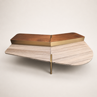 Table basse en marbre minimaliste italienne de forme unique pour salon et chambre à coucher, design moderne, convertible et durable