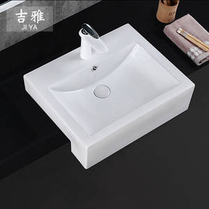 Hình bầu dục hình phòng tắm gốm Countertop lưu vực khách sạn chậu rửa 5689 bán chìm bồn rửa 520x430x160mm lỗ duy nhất vòi nước mở - Product Image 3