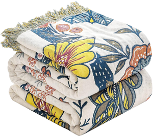 Manta Decorativa Hecha a Mano con Estampado de Bloques en Algodón, Suave para Sofá, Cama, Hogar, Hotel, Venta al Por Mayor, Exportación, OEM, a Granel - Product Image 1