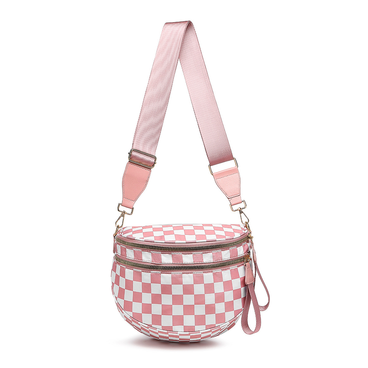 Damier rose et blanc