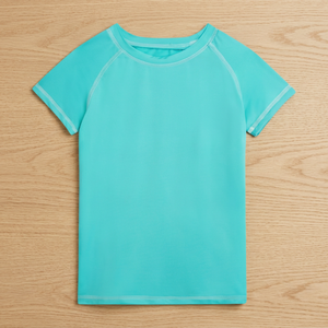เสื้อยืดออกกำลังกายพรีเมียมสีเทอร์ควอยซ์ แขนสั้นแบบแร็กแลน แห้งเร็ว ระบายอากาศได้ดี ยืดหยุ่น เหมาะสำหรับออกกำลังกาย วิ่ง และฝึกซ้อมสำหรับผู้ชาย - Product Image 3