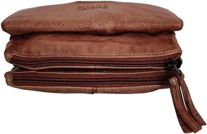 Leather Sling Bag <b>Wristlet</b> Clutch for Women, Cognac Stylish & Spacious Travel the perfect blend of elegance, durability - Product Image 3