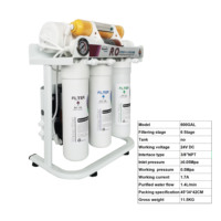 Filtre minéral à 6 étapes Système de purification de l'eau 600GPD Membrane et filtre RO intégrés Source Filtre purificateur d'eau domestique