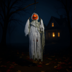 Decoración de Halloween, Fantasma Colgante con Cabeza de Calabaza, Plástico, Estilo Clásico, Artículos Festivos - Product Image 2