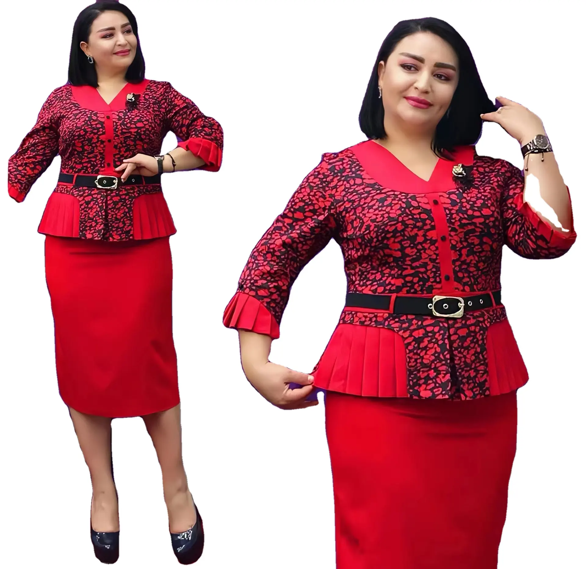 2022 Kalkoen Afrikaanse Jas En Jurk Pakken Vrouwen Outfits Tweedelige Set Plus Size Hoge Stof Dameskleding