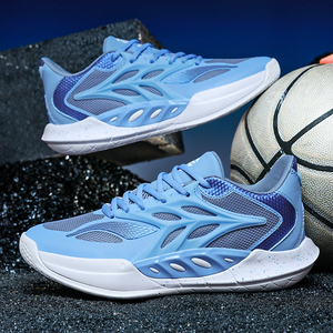 Chaussures de sport respirantes personnalisées en gros pour le printemps, baskets à semelle souple en caoutchouc pour femmes et hommes, chaussures de basketball en maille - Product Image 2