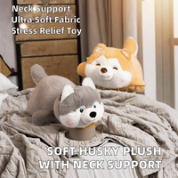 Peluche Husky personnalisée, rembourrée de coton PP doux, servant de merchandising pour événements et de mascotte d'entreprise.