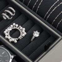 Nouveau design de présentoir à anneaux de montre à chaîne jonc en cuir mallette de rangement pour coiffeuse à insérer mobile