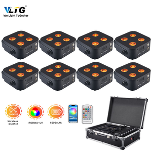 Paquete de 8 Luces LED Par RGBWA UV Inalámbricas de 4x12W con Batería y Estuche de Carga para Decoración de Eventos y Bodas - Product Image 2