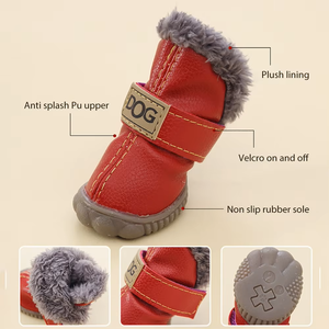 Chaussures d'hiver antidérapantes <span class=keywords><strong>pour</strong></span> petits chiens, en polaire super chaudes, <span class=keywords><strong>bottes</strong></span> de neige en PU imperméables <span class=keywords><strong>pour</strong></span> chiots, <span class=keywords><strong>chihuahua</strong></span>, teddy, chaussures de marche - Product Image 4