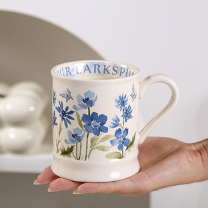 Taza de cerámica ecológica de lujo Floral francés, taza de café Vintage de alto valor estético, regalo de desayuno para el hogar, regalos de empresa - Product Image 6