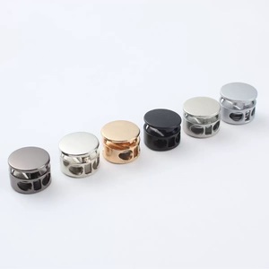 थोक कारखाने 4 मिमी दराज कॉर्ड अंत सोने चांदी दो छेद धातु स्प्रिंग कॉर्ड लॉक स्टॉपर - Product Image 5