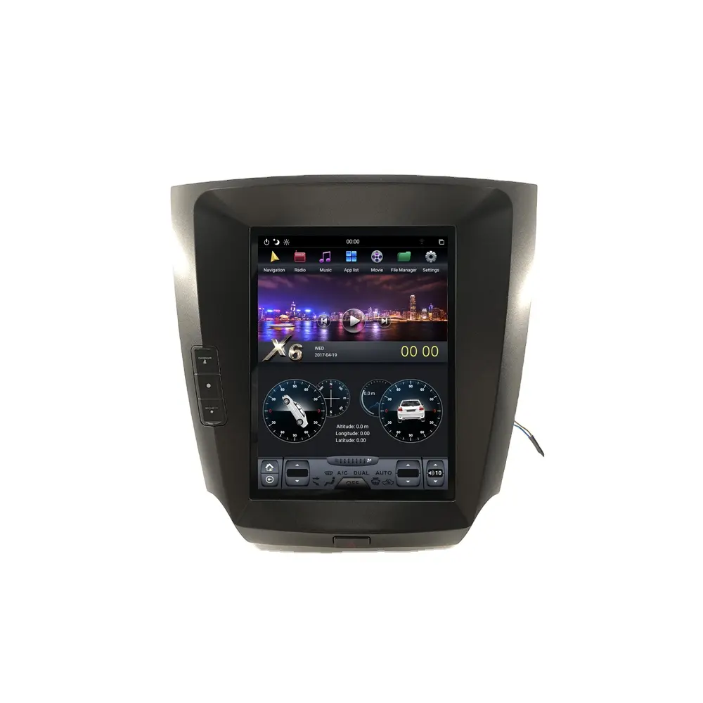 Autoradio android, écran vertical, navigation gps, lecteur dvd, type Tesla, pour voiture Lexus IS250/IS300