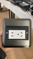 Enchufe de Piso de Acero Inoxidable MAADN IP44 con Cubierta Deslizante Oculta y Tapa Deslizante, 2 Tomas de Corriente, Enchufe MF para Uso en Oficina
