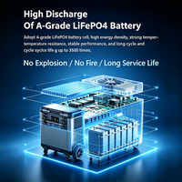 Generator Tenaga Surya LiFePO4 5376Wh 3000W, Stasiun Daya Portabel MPPT Gelombang Sinus Murni, Penyimpanan Energi Rumah