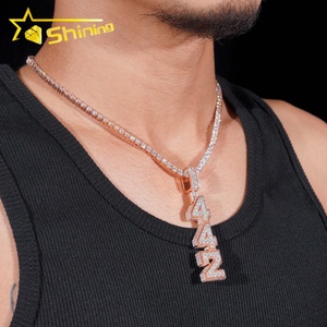 Colgante de Letra Personalizado con Nombre, Estilo Hip Hop, de <span class=keywords><strong>Plata</strong></span> de Ley 925, con Moissanita y Acabado Iced Out, Pasa Prueba de Diamante - Product Image 3