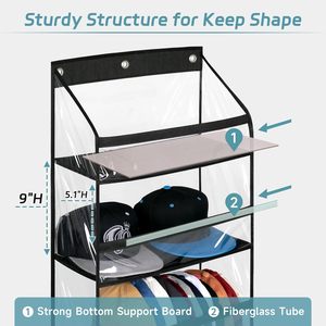 Fabric Hat <b>Storage</b> Organizer Large Capacity Over the Door <b>Hanging</b> Organizer for Baseball Caps Racks <b>Storage</b> Closet/<b>Wall</b> - Product Image 6