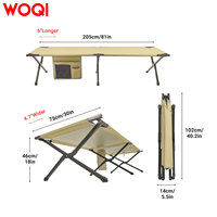 Lit de camping pliable WOQI pour enfants et adultes, matelas de couchage durable, lit pliant avec rangement latéral