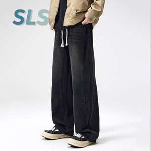 Pantalones Vaqueros de Algodón de Alta Calidad para Hombre, Logotipo Personalizado, Pantalones Vaqueros Desgastados Vintage de Cintura Media, Pantalones Vaqueros para Hombre al por Mayor - Product Image 4