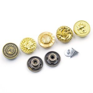 Remaches Metálicos de Aleación de Zinc Dorados de 15mm y 17mm con Logotipo Personalizado para Ropa, Botones de Metal para Jeans - Product Image 3