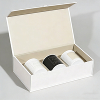 Boîte rigide magnétique réutilisable de luxe, boîte cadeau avec logo personnalisé, doublure en éponge, fermeture magnétique, matériaux recyclés, bougie, parfum, cosmétique
