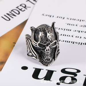 Skeleton Skull <b>Titanium</b> Steel <b>Ring</b> For <b>Men</b> Index Finger Gift Jewelry - Product Image 1