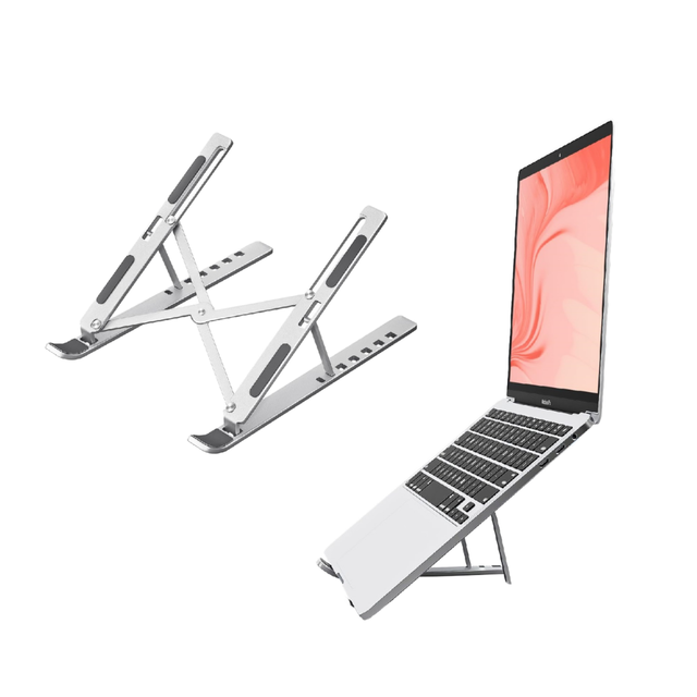 Compatible with MacBook for Desk Use 7 Level Adjustable Foldable Aluminum Laptop Stand Riser Portable Metal Holder 18 Inch