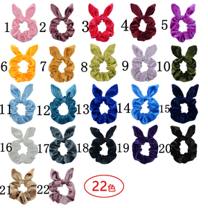 Personalizzato velluto coniglio orecchio elastico scrunchy fiocco <span class=keywords><strong>per</strong></span> <span class=keywords><strong>capelli</strong></span> porta coda di cavallo <span class=keywords><strong>accessori</strong></span> <span class=keywords><strong>per</strong></span> <span class=keywords><strong>capelli</strong></span> 22 colori scrunchies <span class=keywords><strong>per</strong></span> ragazze - Product Image 2