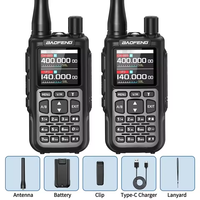 BAOFENG MINI-5 5RMINI Walkie Talkie Upgrade UV-5R Mini Baterai 2200mAh Pemrograman Bluetooth AM/FM Dual PTT Pengisi Daya TYPE-C Ham