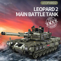 Panlos tanque militar bloques de construcción ruso T90 ensamblar modelo Ejército alemán tanques ladrillos juguetes para niños