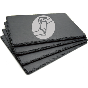 Planche à fromage et <span class=keywords><strong>plateau</strong></span> <span class=keywords><strong>en</strong></span> <span class=keywords><strong>ardoise</strong></span> rectangulaire à bord naturel de style classique de 20x15cm <span class=keywords><strong>avec</strong></span> tapis et tampons - Product Image 2