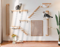 Hamac mural pour chat, lits et perchoirs pour chatons, meubles en bois pour chats, étagères murales stables pour dormir et jouer
