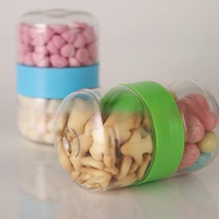 Conteneur de rangement portable à double couche, pot transparent pour l'organisation des aliments et des petits objets, conception anti-fuite