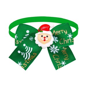 Ensemble de collier pour chien avec nœud papillon de Noël, en polyester doux et réglable, pour petits chiens, style hiver et fêtes - Product Image 4