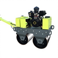Rouleau compresseur vibrant à double tambour DOHERO 300kg-1000kg Haute efficacité 7.6HP Diesel