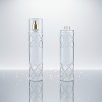 Flacon de parfum PET 250 ml à motif sérigraphié avec capuchon, pulvérisateur et buse en aluminium électroplaqué – Vente en gros directe usine