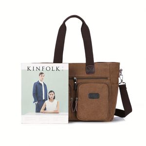Bolso Bandolera de Lona Vintage, Elegante, de Gran Capacidad, Resistente al Agua, para Viaje - Product Image 3