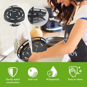 2/3 Tiers Carbon Steel <b>Kitchen</b> Revolving Tray Organizer 360Rotating Turntable Spice Rack Multifunctional Home <b>Storage</b> Cabinet - Product Image 5