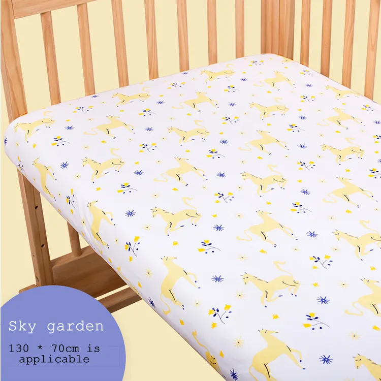 Cotton Breathable Skin Organic Cotton Baby Sheets Suitable For All Kinds Of Beds