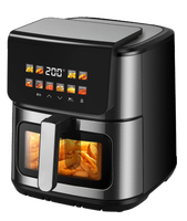 Friteuse à air électrique à double cuve 8L 1800W avec écran tactile en acier inoxydable pour cuisiner deux aliments simultanément