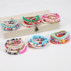 Pulseras de Cuentas con Diseño de Dibujos Animados, Imitación de Perlas, Joyería Unisex, Regalo, Moda 2024, Juego de Brazaletes Elásticos - Product Image 2