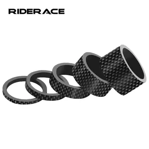 RIDERACE Bicicleta Headset Spacer 28.6MM 1-1/8 "Bike Frente Garfo Stem Ajustamento De Lavadora De Fibra De Carbono Ultra Leve MTB Acessórios