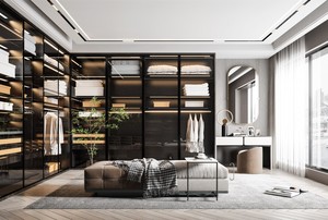 Muebles de Dormitorio y <span class=keywords><strong>Vestidor</strong></span> Modernos, Ecológicos, de Madera Maciza y Duradera, con Puertas de Vidrio para Oficina en Casa - Product Image 5