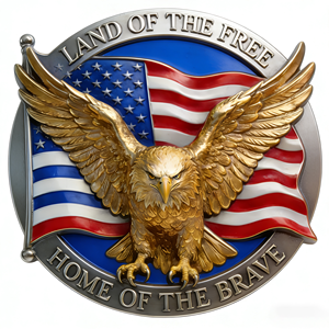 Monedas de Desafío Personalizadas de Metal con Diseño de Águila Americana, Moneda Bañada en Oro 'Tierra de los Libres', Recuerdo para Regalo Promocional, Venta al Por Mayor - Product Image 1