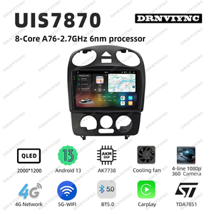 Radio Reproductor de Video Estéreo para Auto con Android 13 UIS7870, Pantalla QLED 2K, Navegación GPS, CarPlay 2DIN para <span class=keywords><strong>Volkswagen</strong></span> VW Beetle 2002 - 2011 - Product Image 2